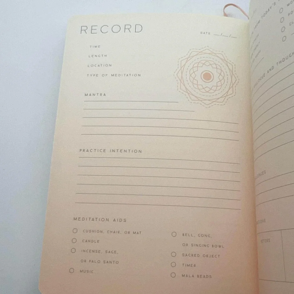 Insights Meditation Journal Blue Lotus Mandala Guided‎ Practice Tracker Notebook